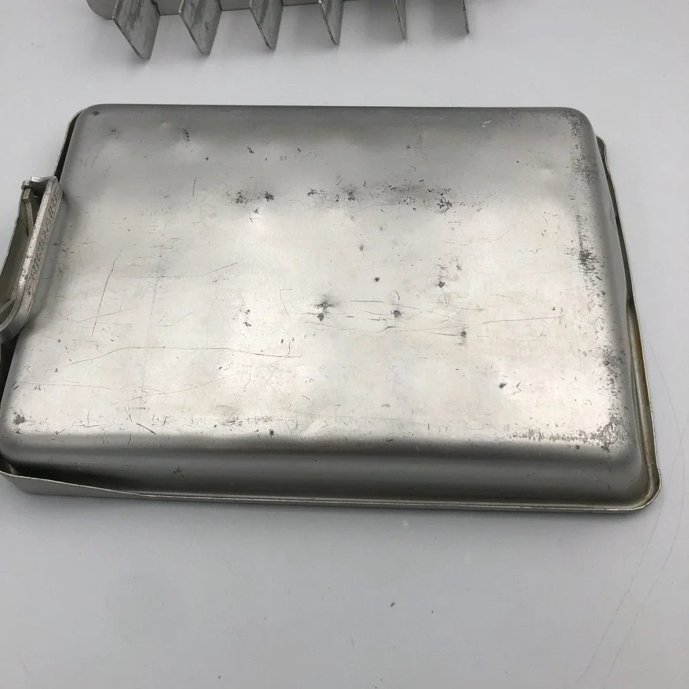 Vintage Double Fridgidaire Ice Cube Tray Quickube Aluminum Metal Quick‎ Release